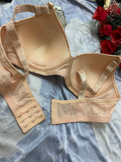 Elegant Floral Lace Bra - Thin Padded & Wire-Free