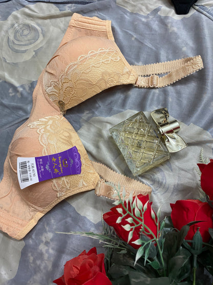 Elegant Floral Lace Bra - Thin Padded & Wire-Free