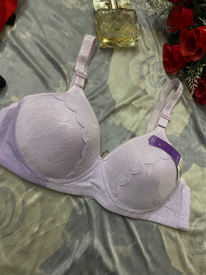 Elegant Floral Lace Bra - Thin Padded & Wire-Free
