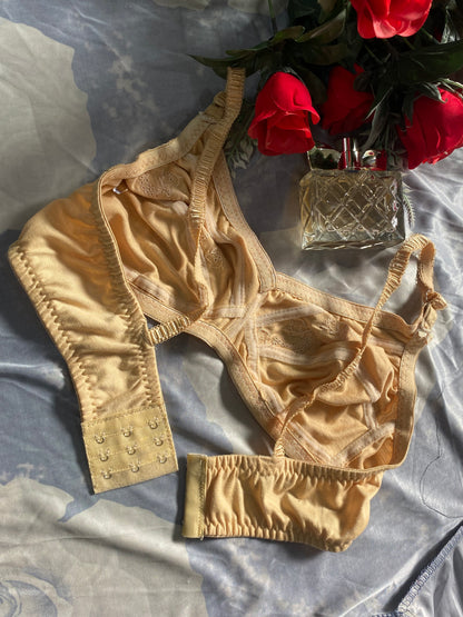 Daily Basic Chikan Embroidery Floral Bra - Soft Cotton & Non-Padded