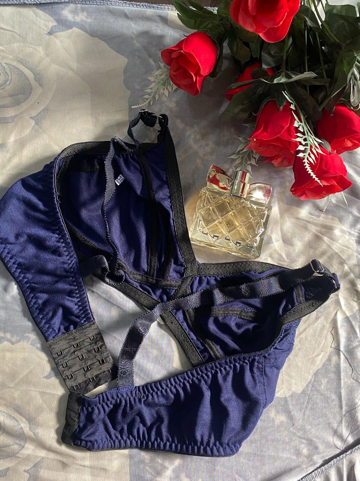 Daily Basic Chikan Embroidery Floral Bra - Soft Cotton & Non-Padded