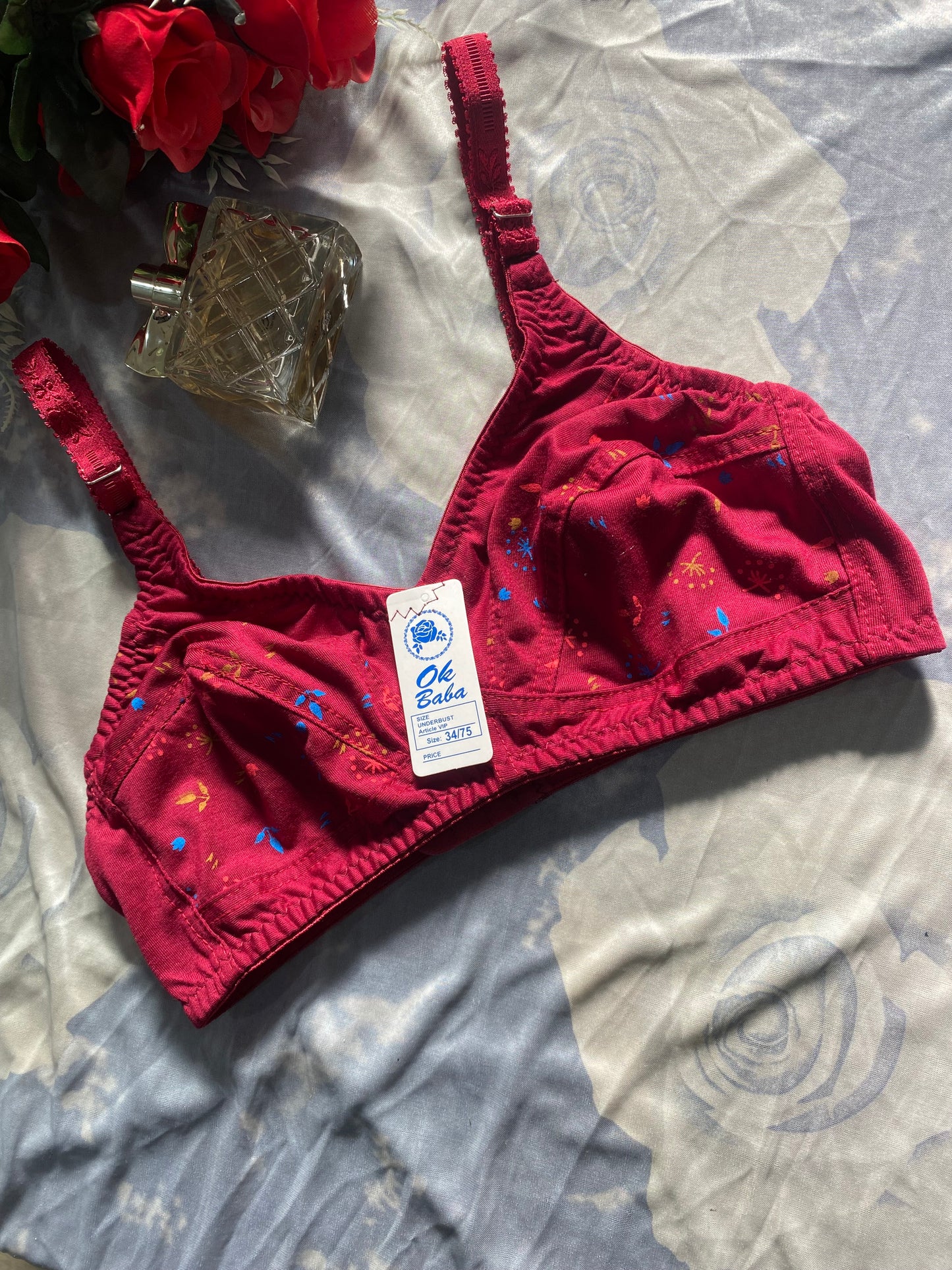 Daily Essentials Floral Bra - Soft Fabric & Non-Padded